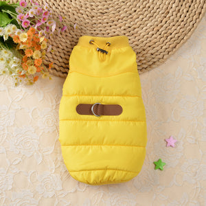 Yellow Thickened Dog Jacket for Everyday Outdoor Wear