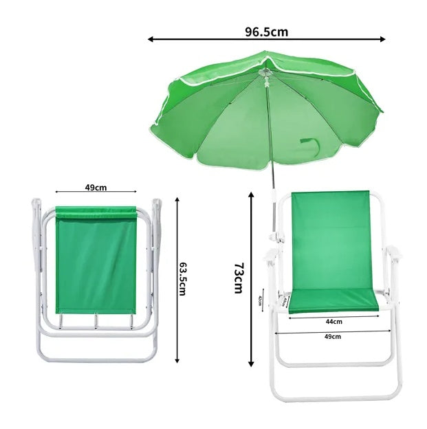 Outdoor camping chair with removable sunshade umbrella for beach trips