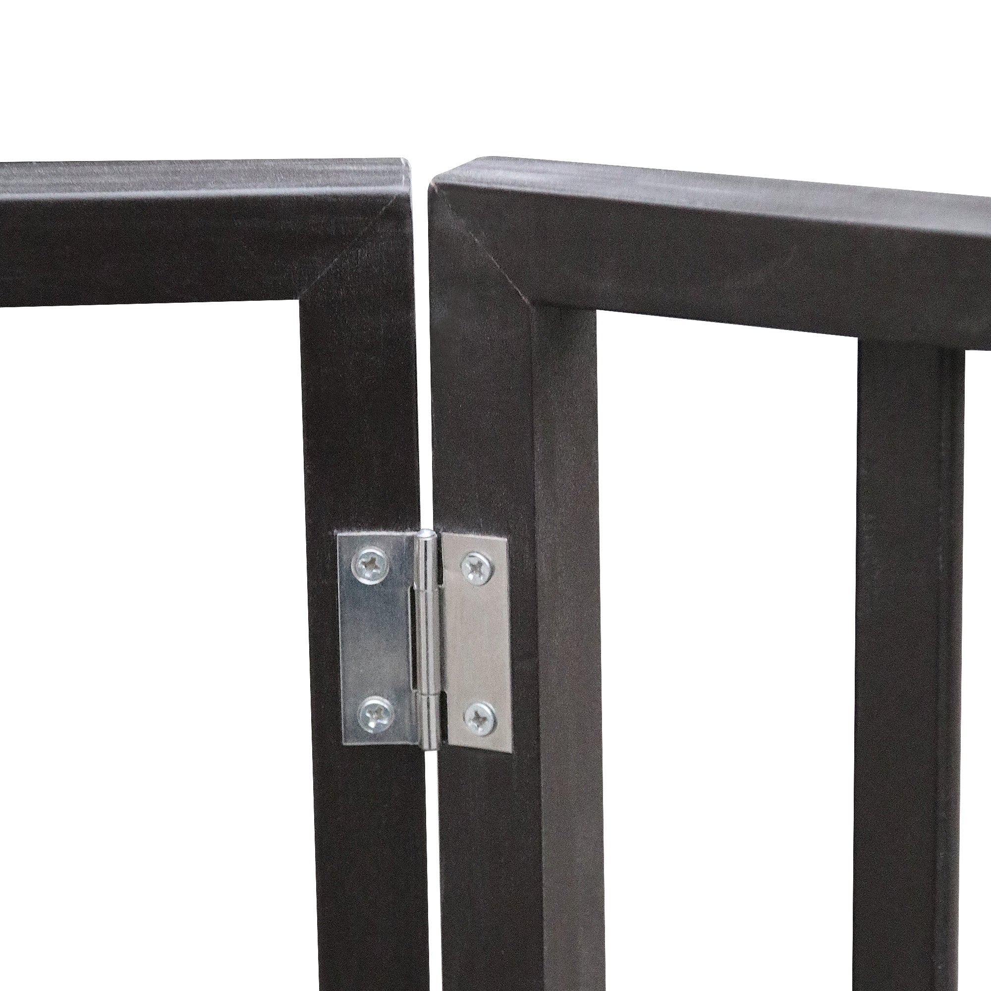 dark brown arc design wooden pet gate stylish home decor barrier