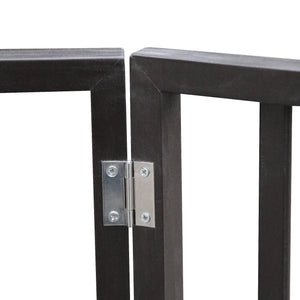 dark brown arc design wooden pet gate stylish home decor barrier