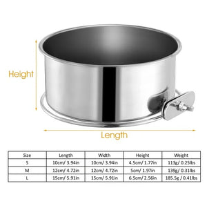 Detachable stainless steel pet food bowl
