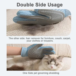 soft silicone pet grooming glove for massage and hair removal