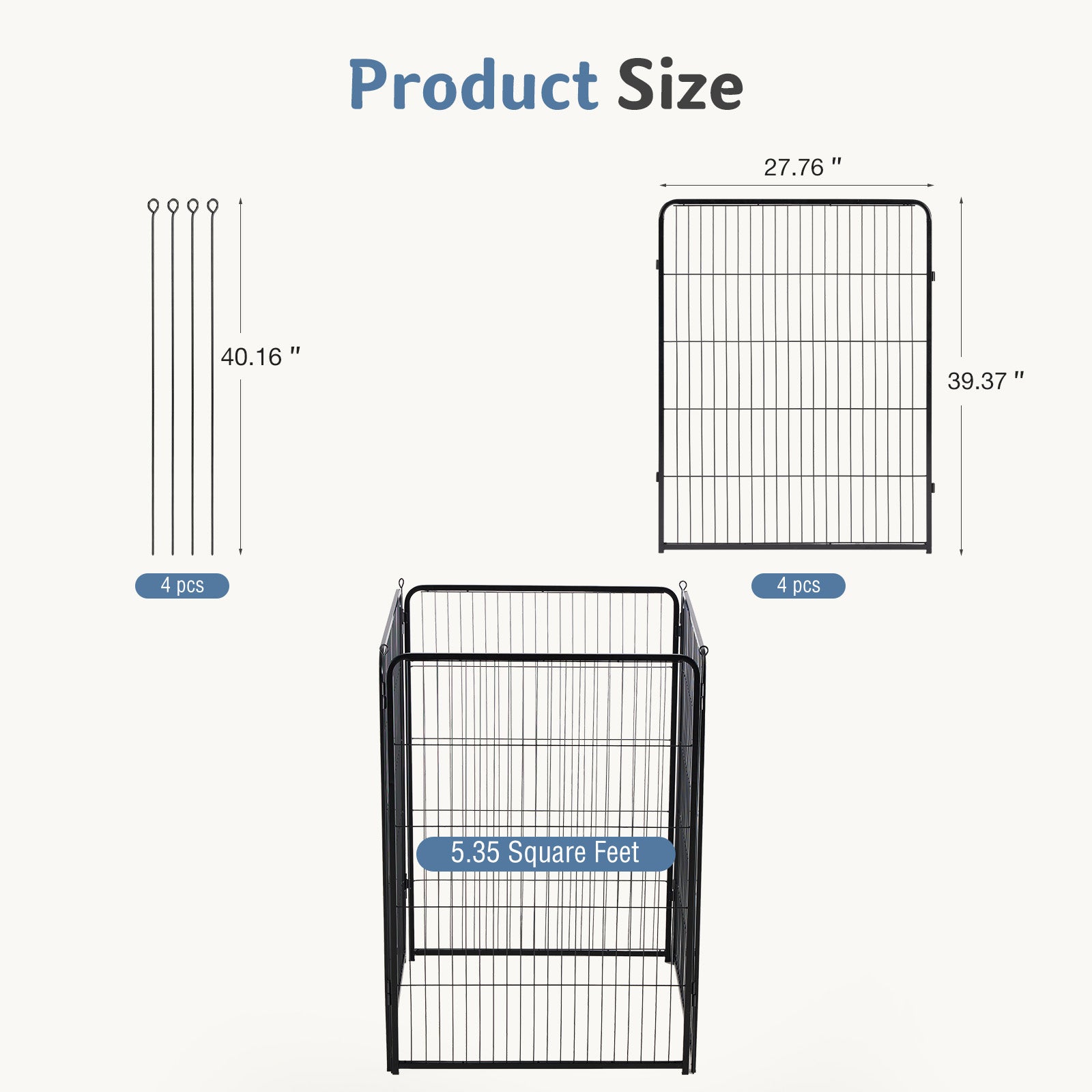 panel dog fence outdoor large pet playpen enclosure