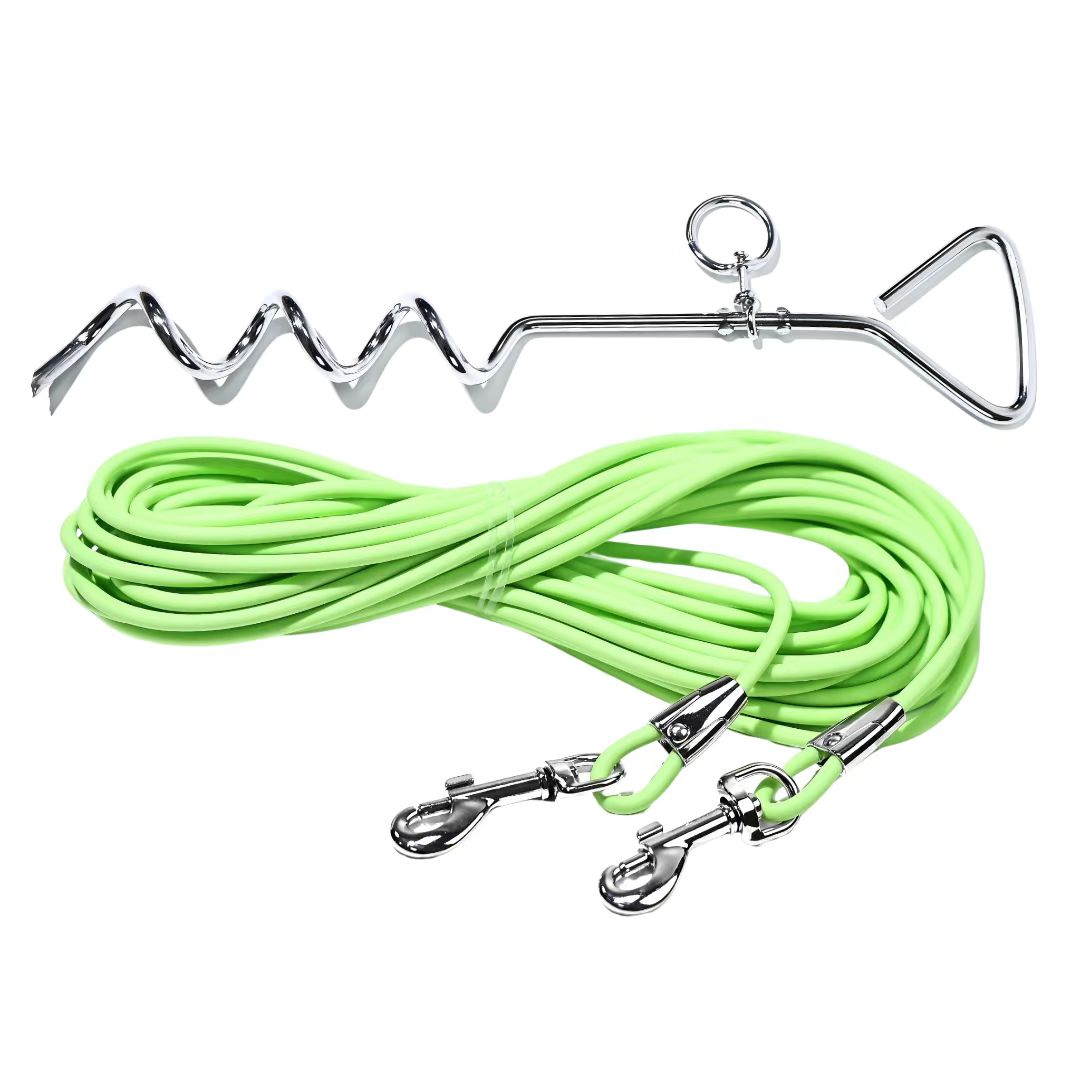 Durable ground stake pet leash for dogs and outdoor adventures