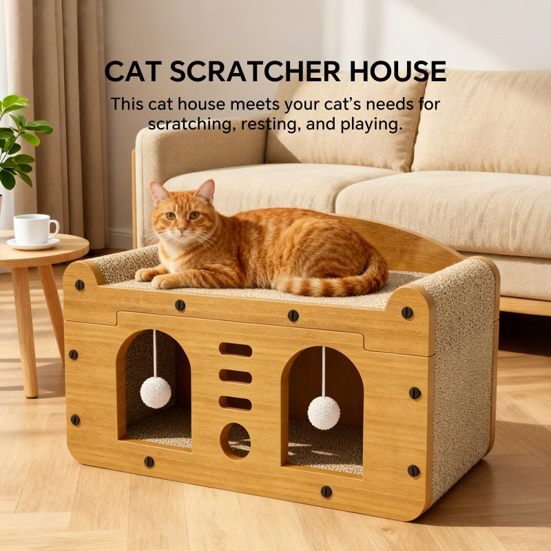 Multi cat scratching couch for large cats and kittens