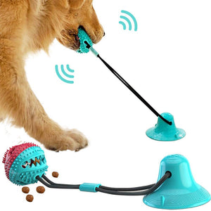 Interactive Suction Cup Dog Toy with Textured Chew Ball