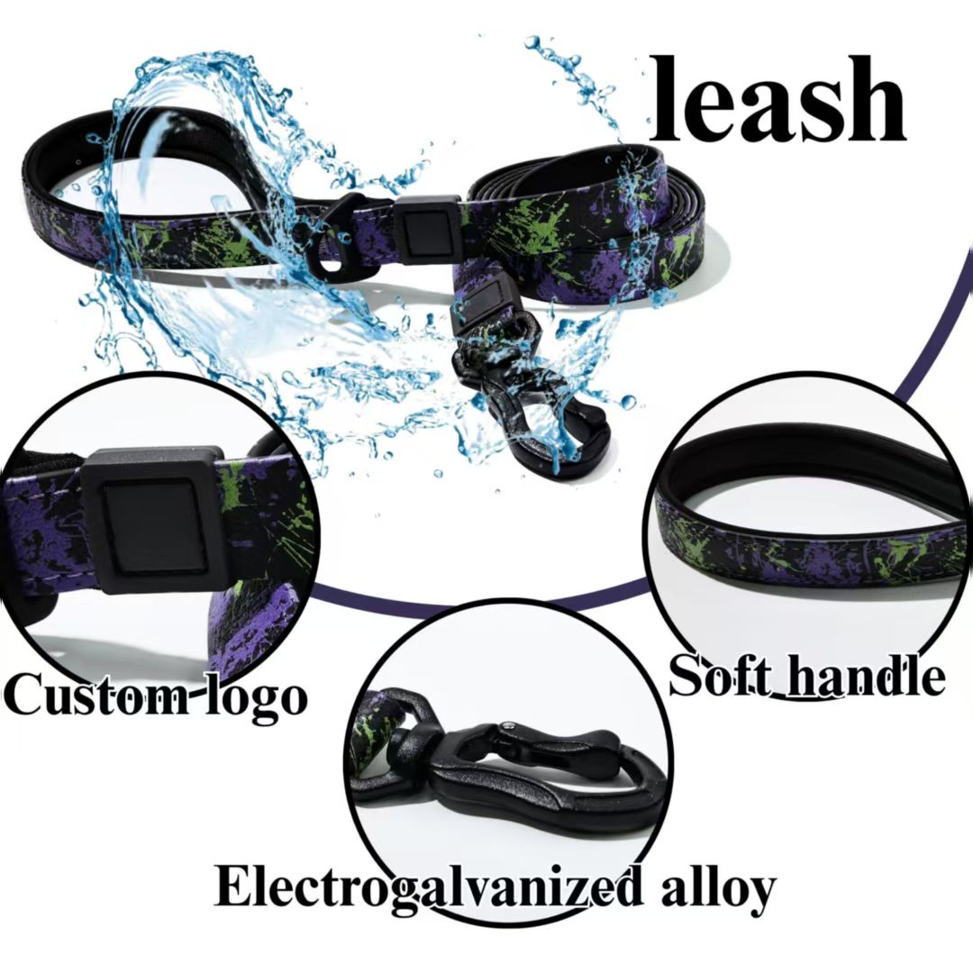 3D embossed camouflage dog leash with strong grip design
