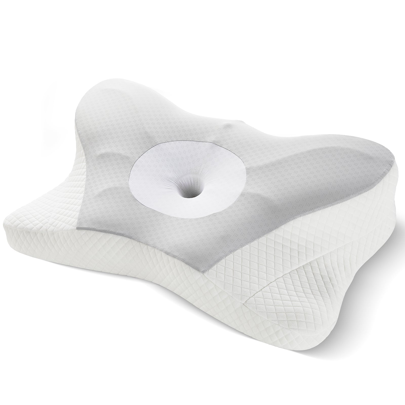 Ergonomic memory foam neck pillow with cervical support for comfortable sleep