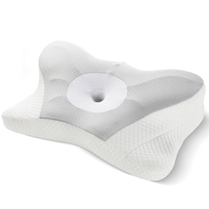 Ergonomic memory foam neck pillow with cervical support for comfortable sleep