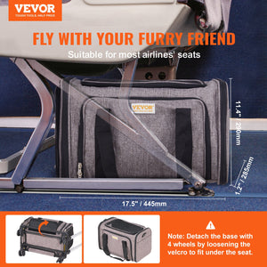 Expandable pet travel carrier for cats and dogs