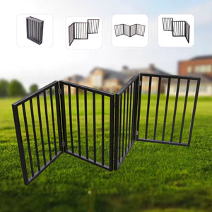 freestanding wooden pet gate barrier for dogs and small pets