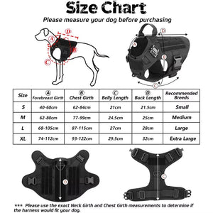 eavy duty nylon tactical dog harness vest for control