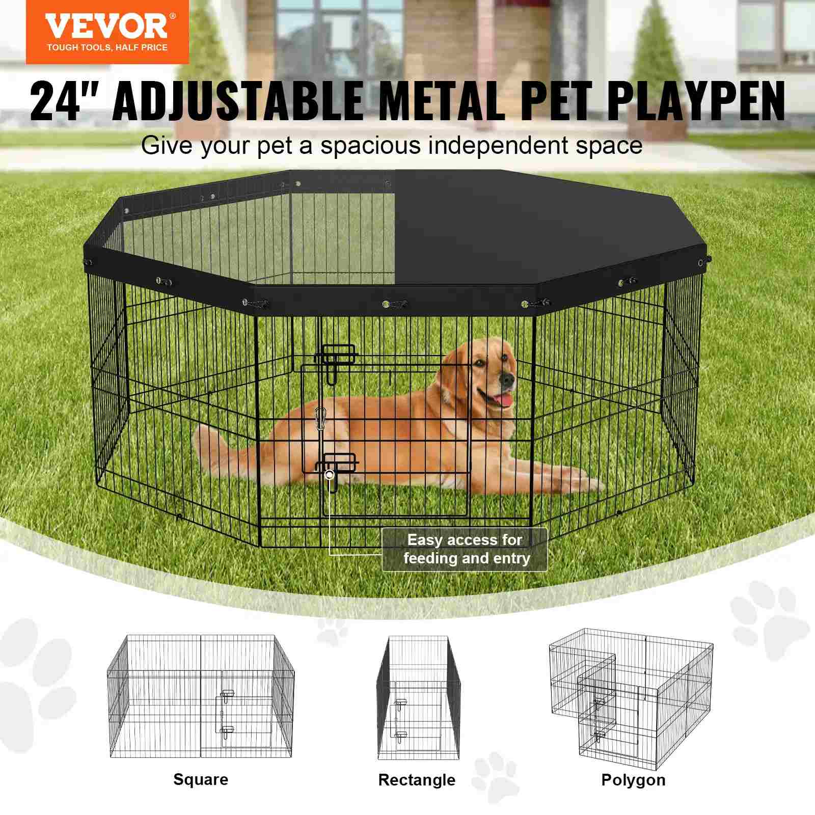 heavy duty dog playpen 8 panel portable metal fence
