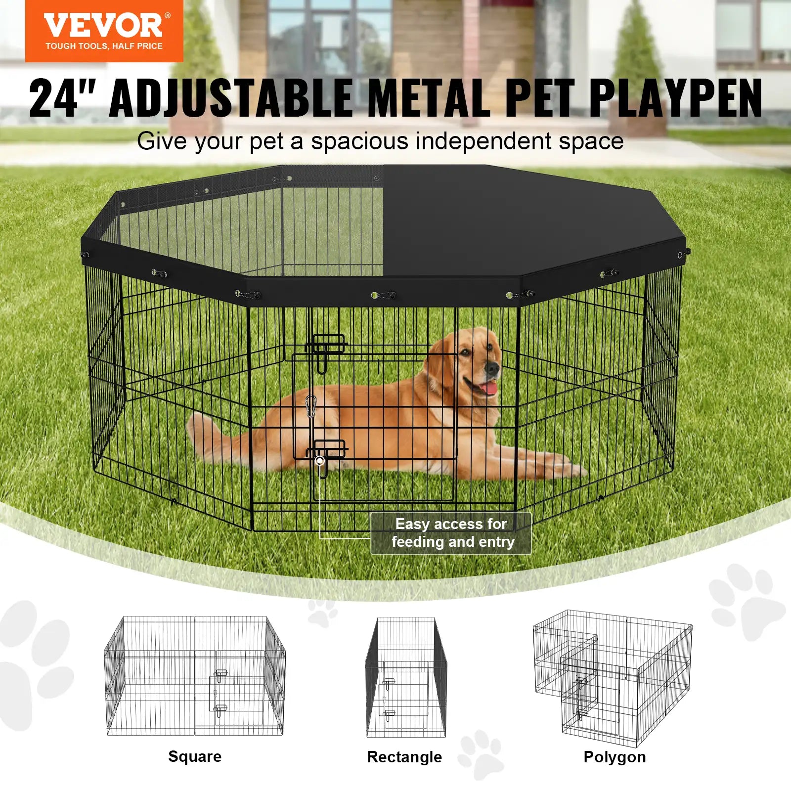 heavy duty dog playpen 8 panel portable metal fence