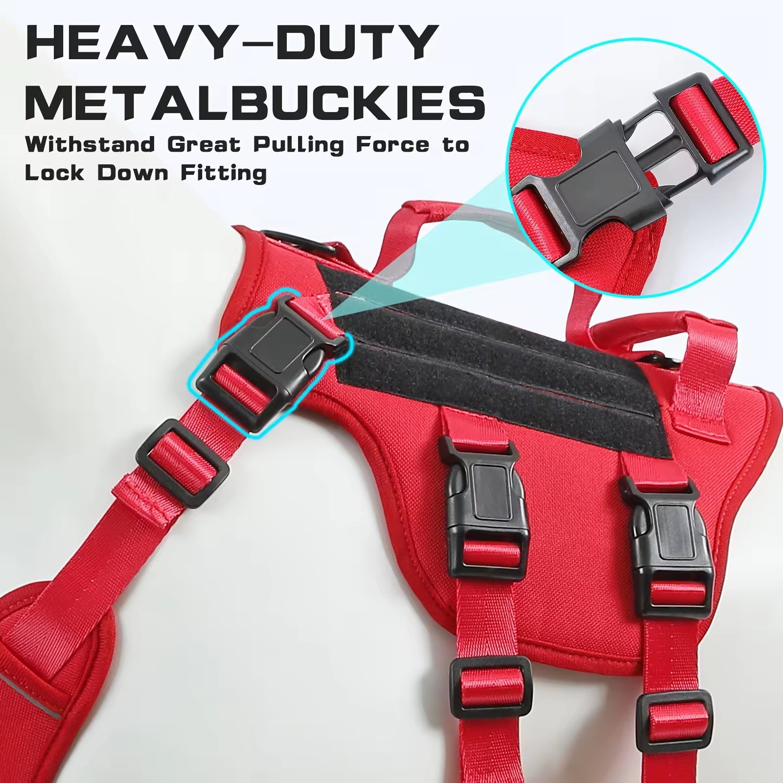 Durable nylon tactical dog harness for large breeds
