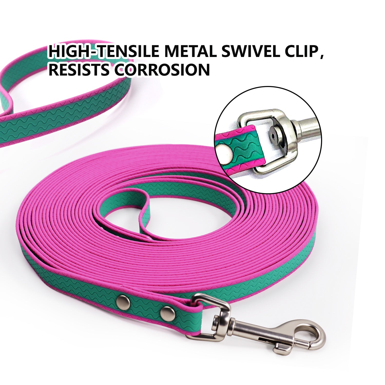 Heavy duty dog training leash with strong tensile strength