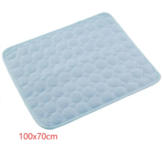 Ice silk cooling pet mat final product overview shot