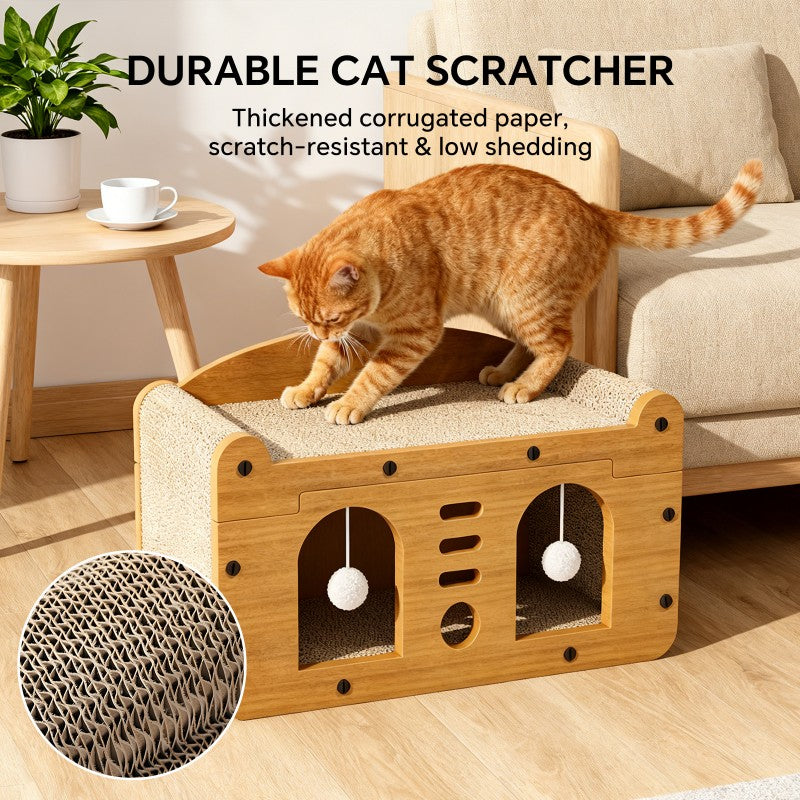 Indoor cardboard cat lounge scratcher for large cats