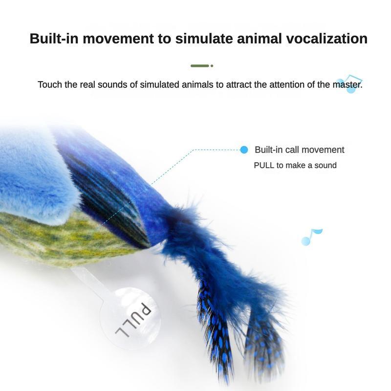 Interactive Bird Cat Toy With Feather Design