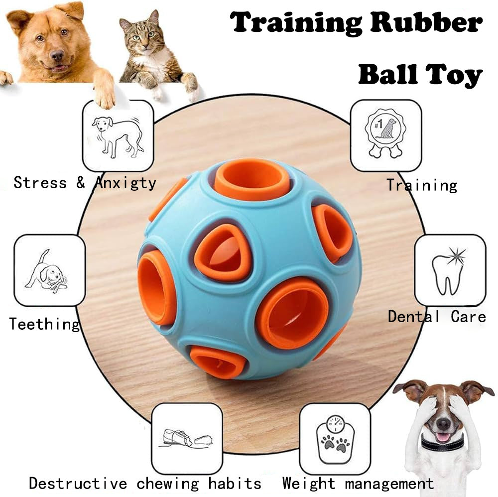 Interactive rubber ball toy with bell sound for dogs
