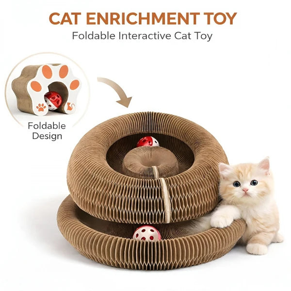 Kitty Curls foldable accordion cat scratcher toy
