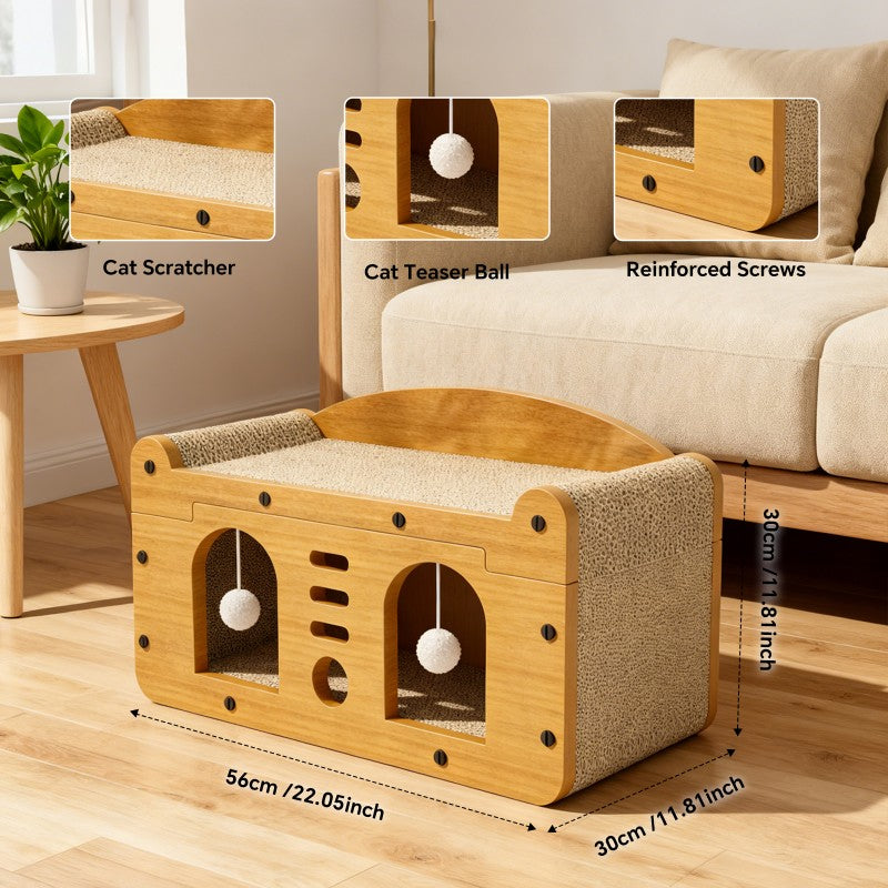 Large cardboard cat lounge scratcher for indoor cats