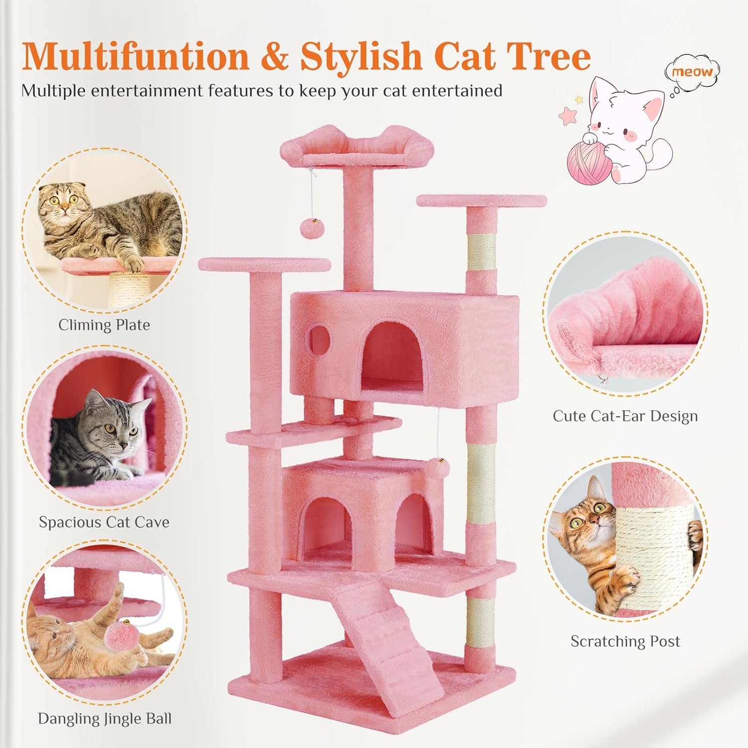 spacious cat condo with wide platforms for climbing and rest