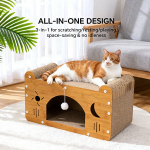 Large cardboard cat scratching lounge for indoor cats