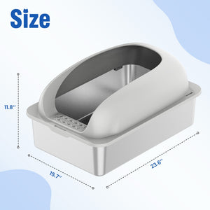 Luxury pet supplies: ByAzora premium stainless steel litter box.