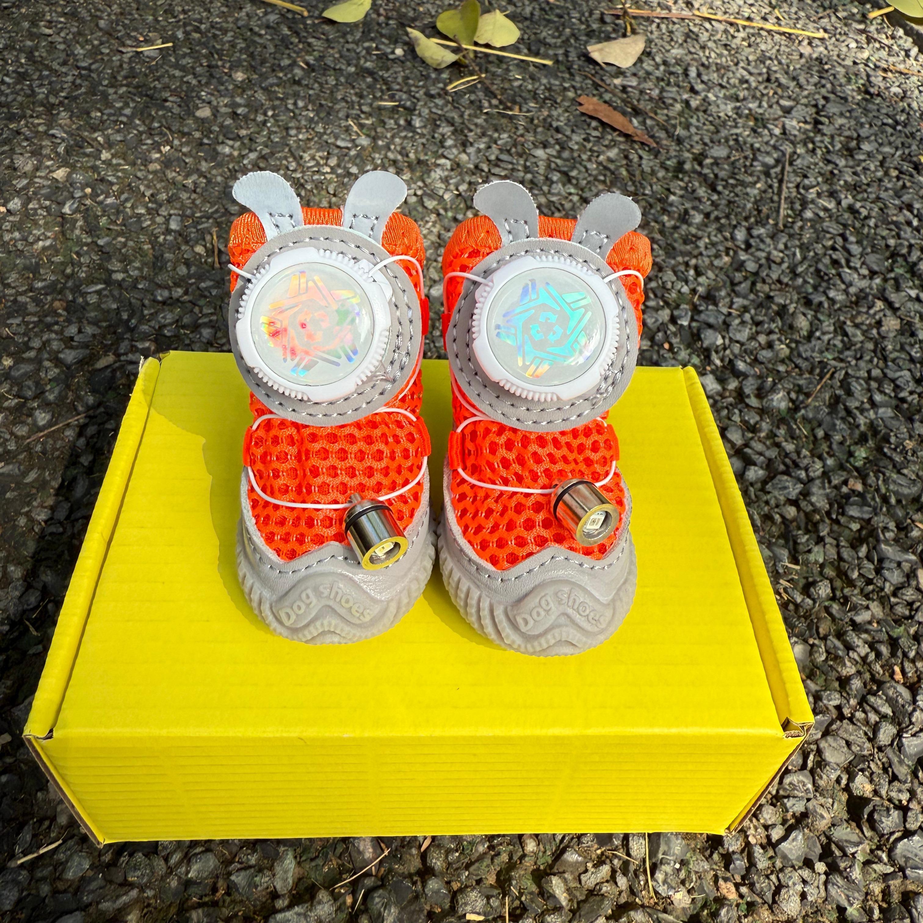 Medium dog LED boots with breathable lightweight design