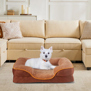 High-density memory foam layer inside the orthopedic pet bed.