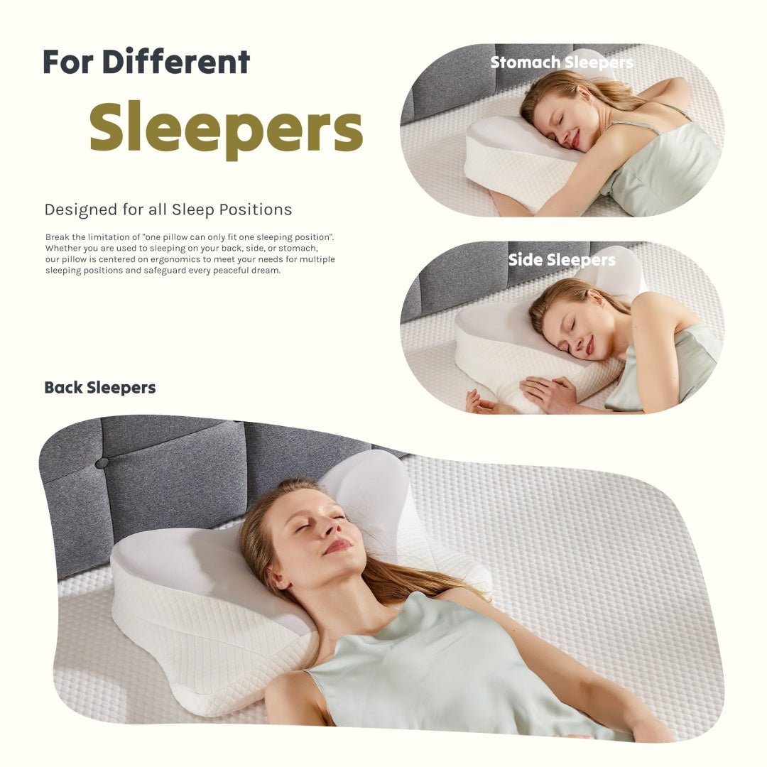 Memory foam neck pillow providing pressure relief and comfort