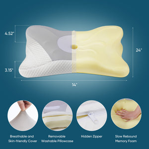 Memory foam neck roll pillow for neck and spine alignment