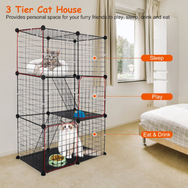 Large metal indoor cat house enclosure