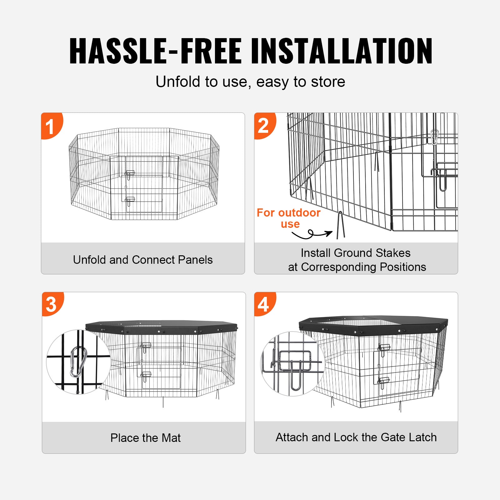 metal dog pen with door secure pet enclosure