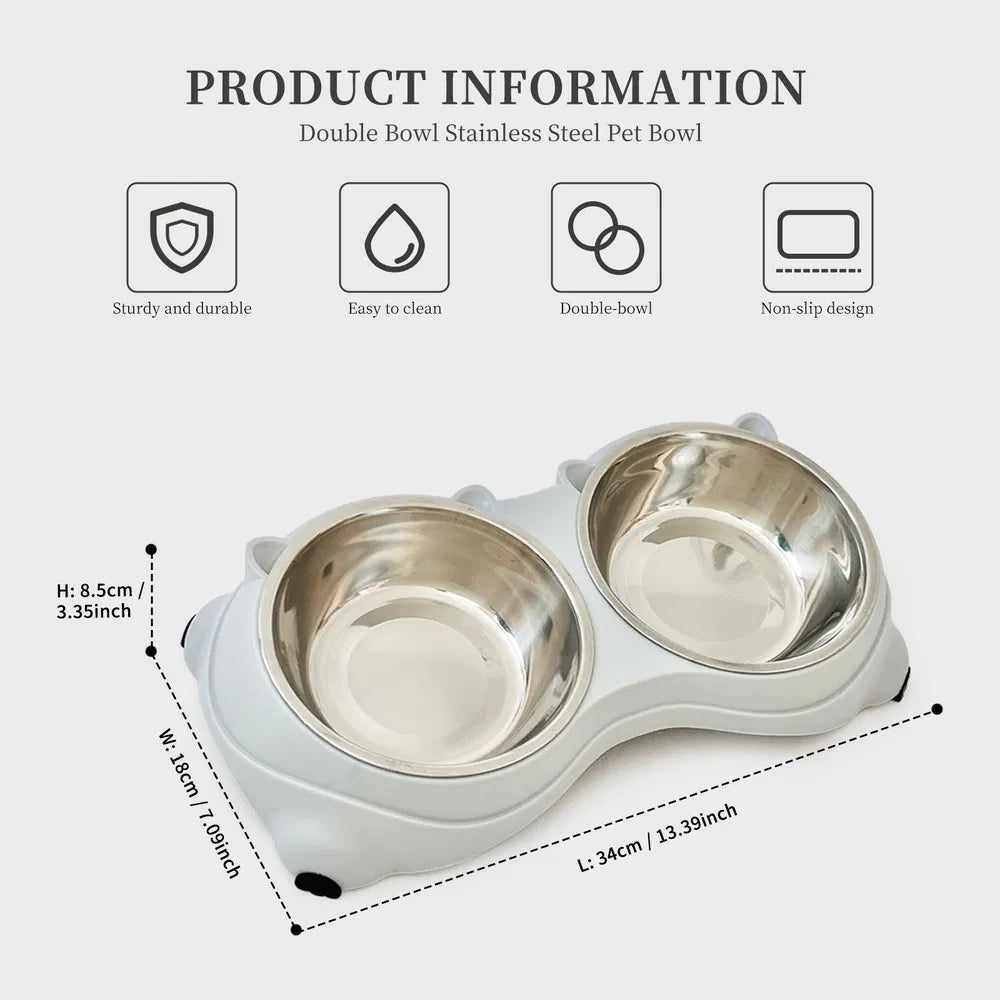 Non slip pet feeding bowls with stable base