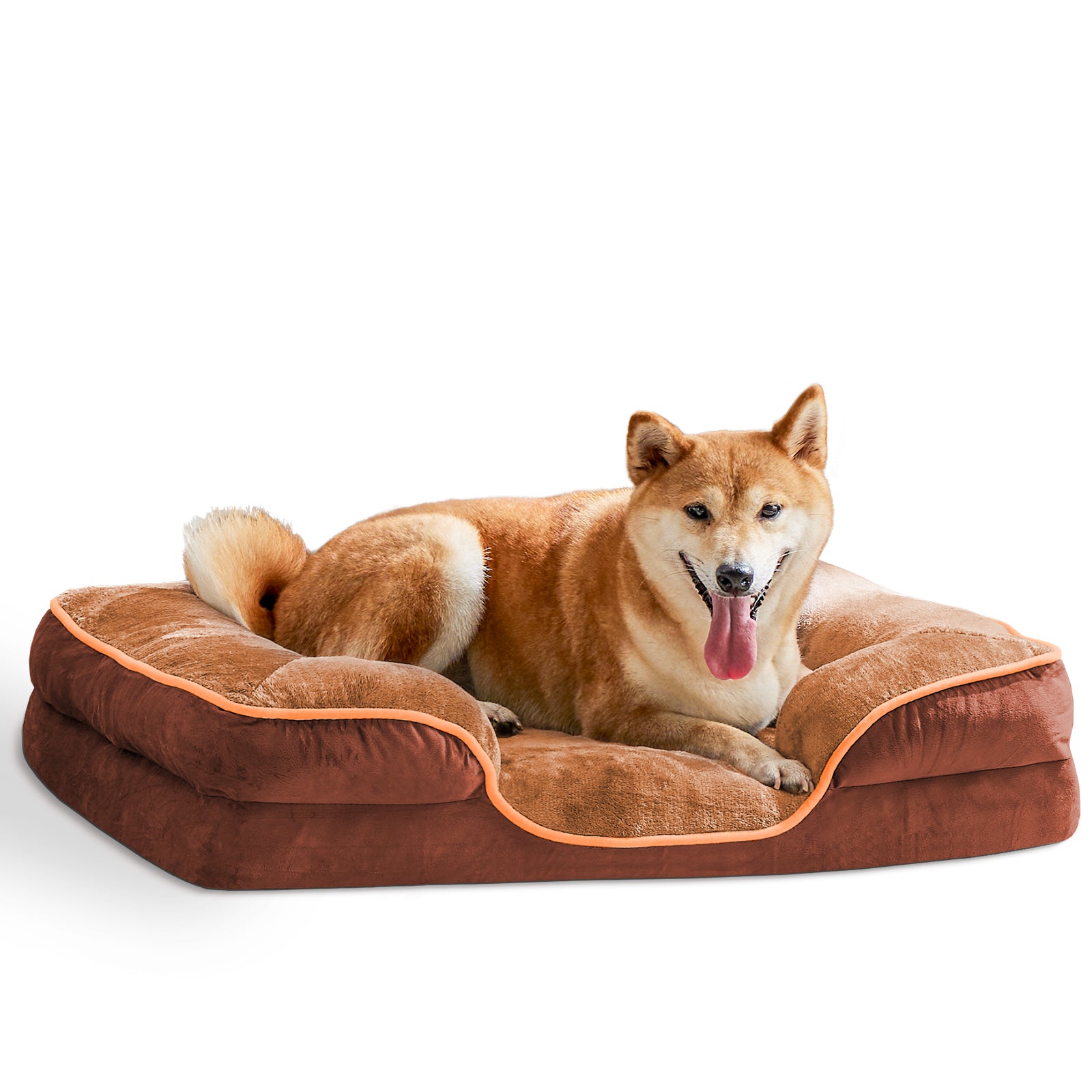 Luxury orthopedic memory foam dog bed for joint support.