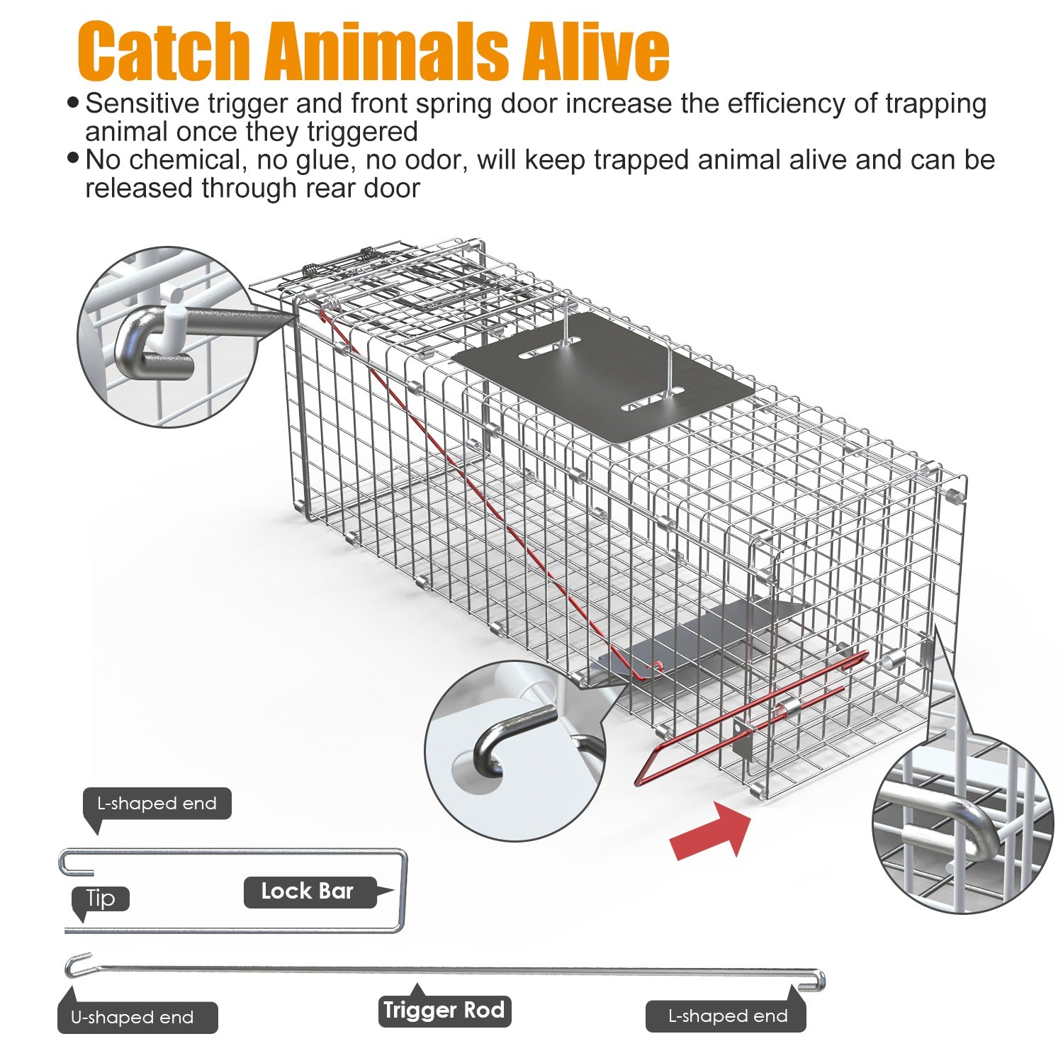 outdoor animal trap cage for backyard pest control