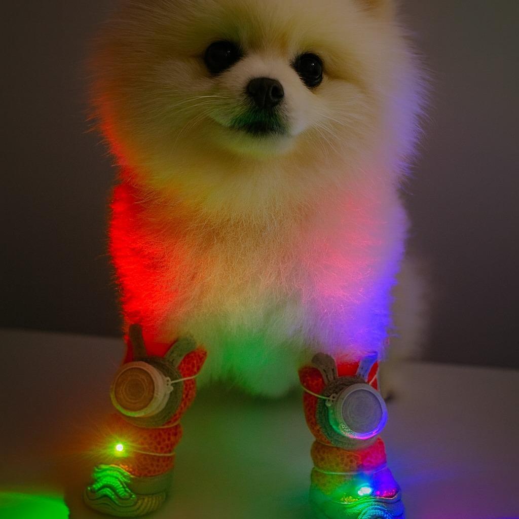 Outdoor LED pet shoes for walking and hiking
