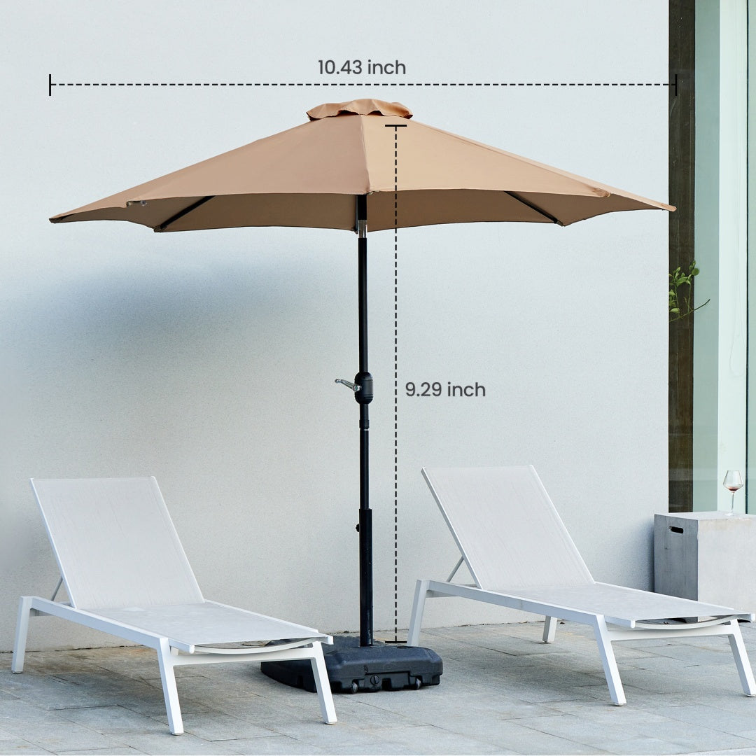 sturdy aluminum pole and 8 ribs patio umbrella structure
