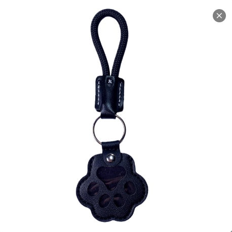 Paw shaped pet hair keepsake memorial keychain