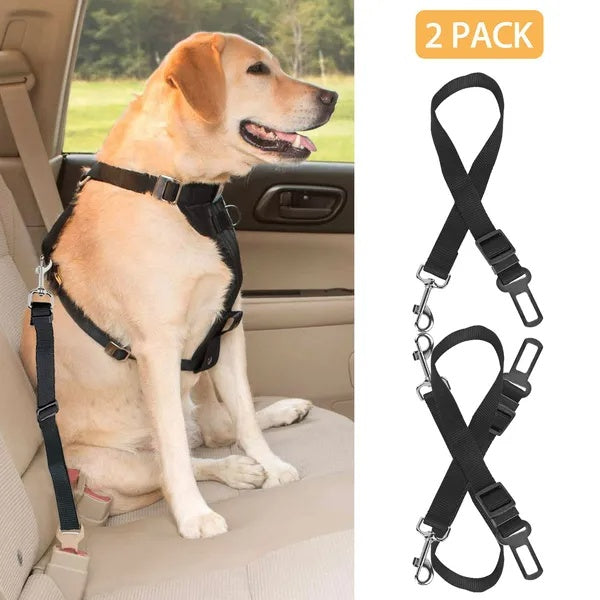 Adjustable pet dog seat belt leash for car safety