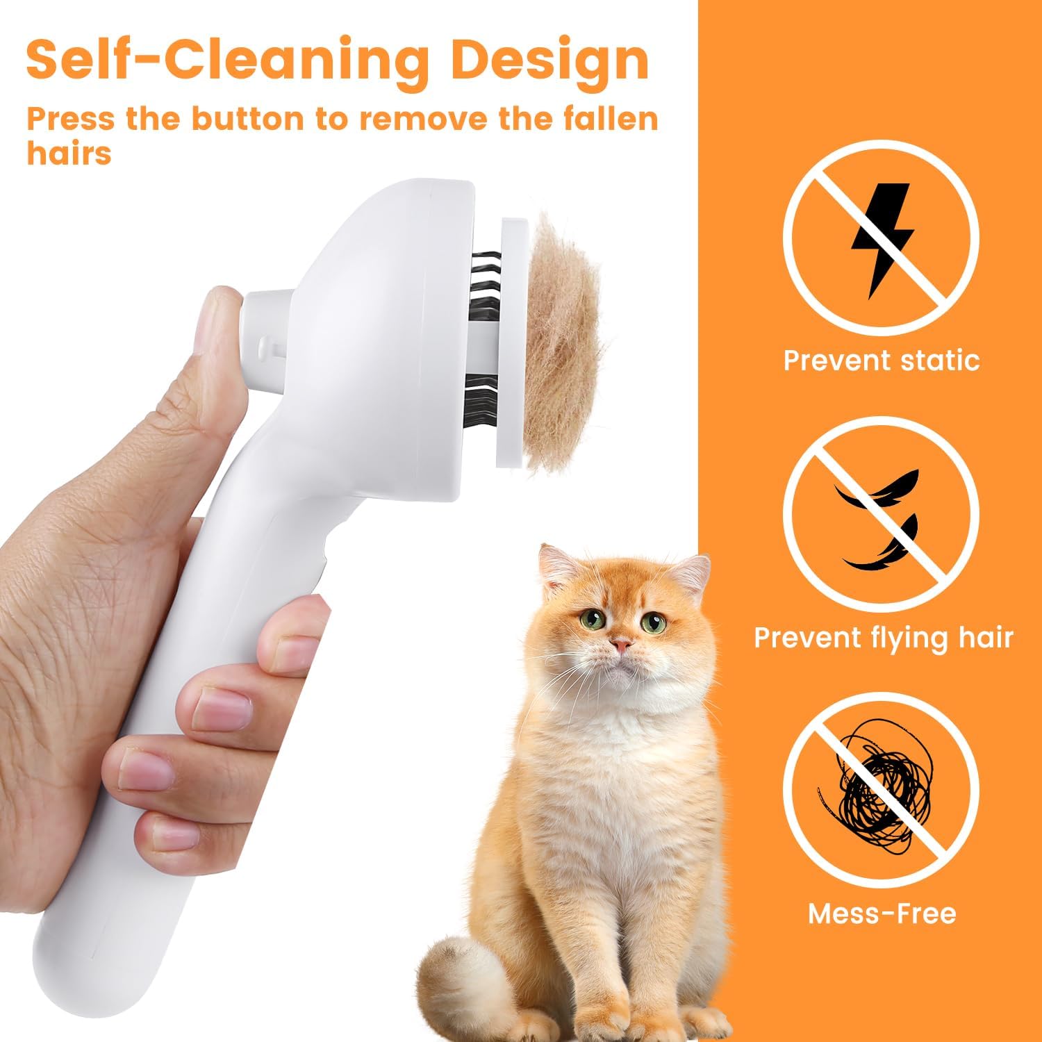 close up of pet grooming comb with steam spray feature
