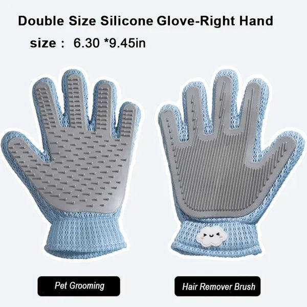 easy clean pet hair removal grooming glove mitt