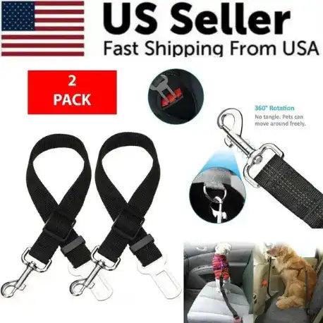 Black Adjustable Pet Safety Seat Belt