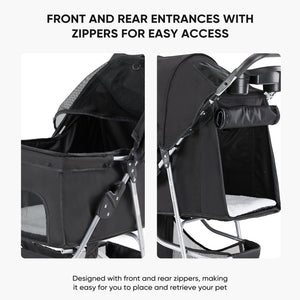pet stroller durable wheels for smooth movement indoor outdoor
