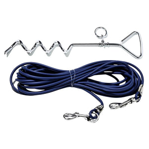 Premium dog stake leash set for camping parks and travel