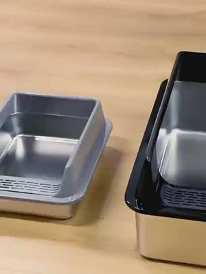 Stainless steel litter pan with leak proof design