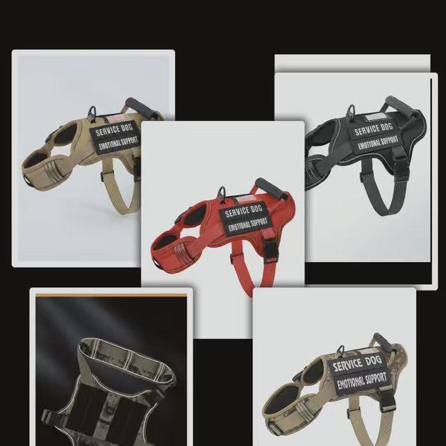 USLOCAL Tactical Service Dog Harness – Adjustable No Pull Reflective Dog Vest With Control Handle