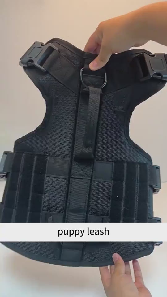Tactical dog harness used for training walking and hiking activities
